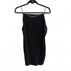 H&M NWT Elegant Black Polka Dot Mini Dress
